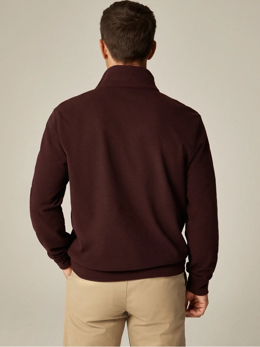 J. CREW Seaboard soft-knit quarter-zip‎ pullover in Berry Size L NWT $110 CO174